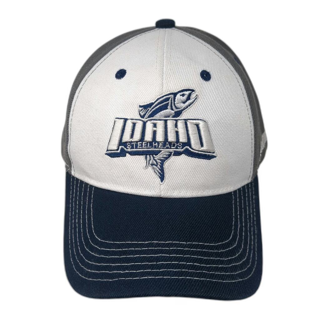 Melonwear Idaho Steelheads Hat Baseball Cap Gray White Blue One Size Hockey Fish